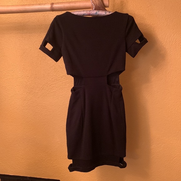 ASOS Black Body Contouring Dress with Cut Outs, Size 6, Used - Picture 2 of 5